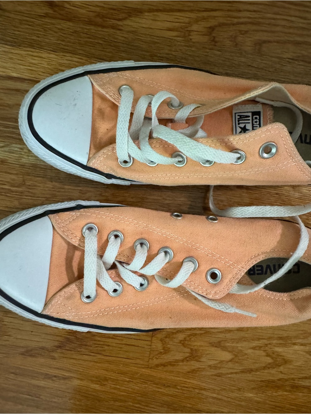 Converse Low Top Sneakers in Peach Canvas